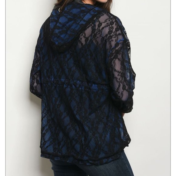 🎉Lace and Mesh Sheer Jacket - Picture 5 of 8